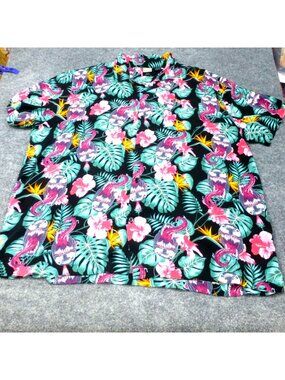 Marvel Mens 3XL Hawaiian Shirt Venom Tropical Print Black Short Sleeve Button-Up